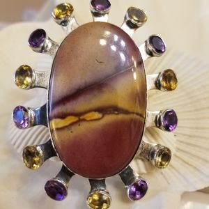 Sterling silver gemstones pendant